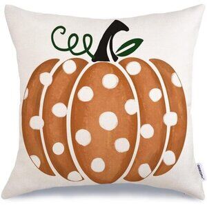Fall Polka Dots‎ Pumpkin Pillow Covers - 18x18 Inch Decorative Throw Covers